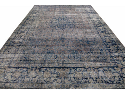 Antique Distressed Tabriz Wool Rug 10 X 15