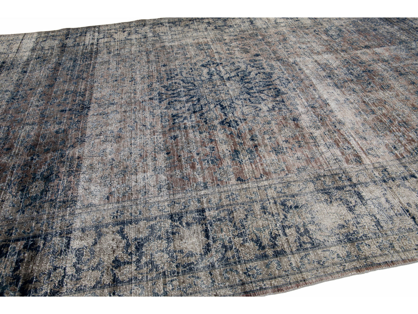 Antique Distressed Tabriz Wool Rug 10 X 15