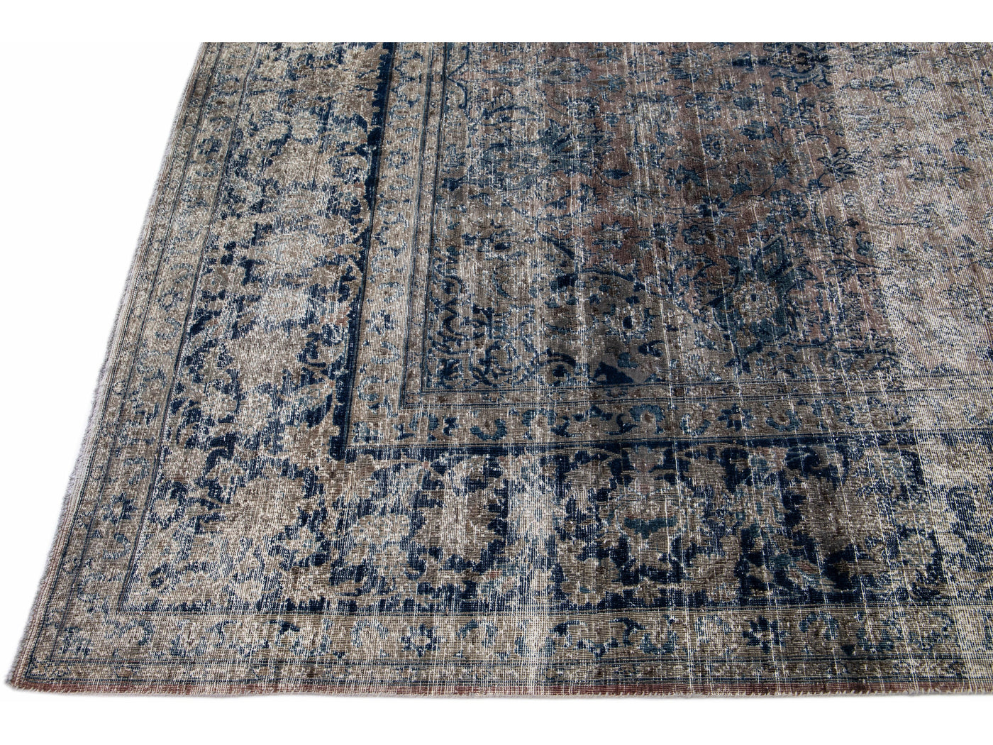 Antique Distressed Tabriz Wool Rug 10 X 15