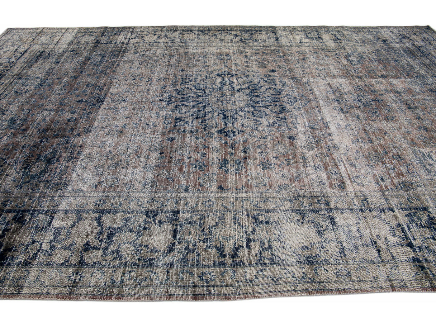 Antique Distressed Tabriz Wool Rug 10 X 15