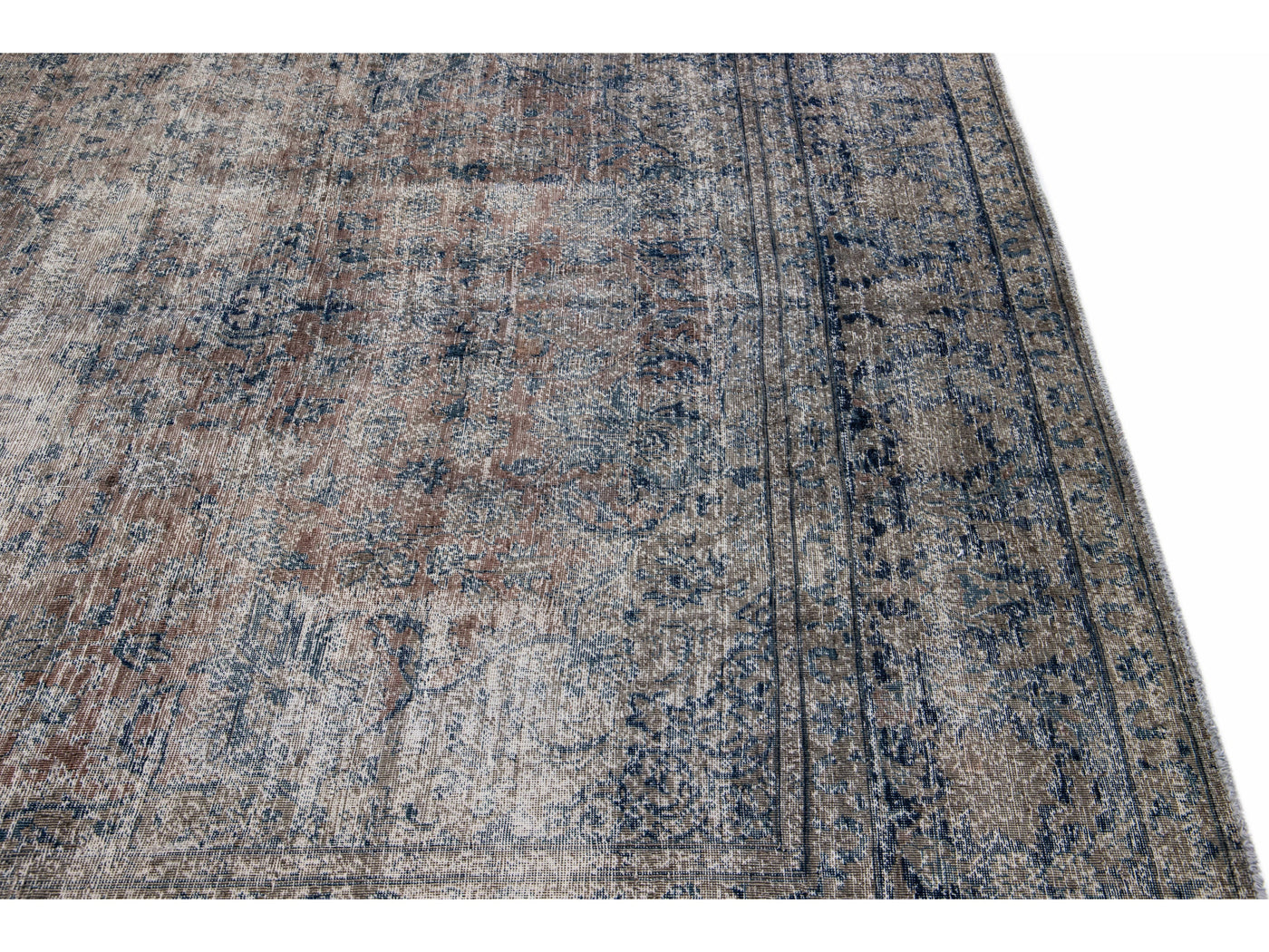 Antique Distressed Tabriz Wool Rug 10 X 15