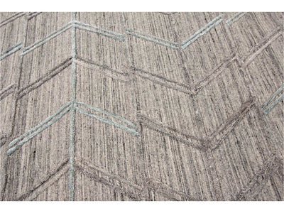 Modern Gray Indian Transitional Flat-Weave Wool Rug  9 X 12