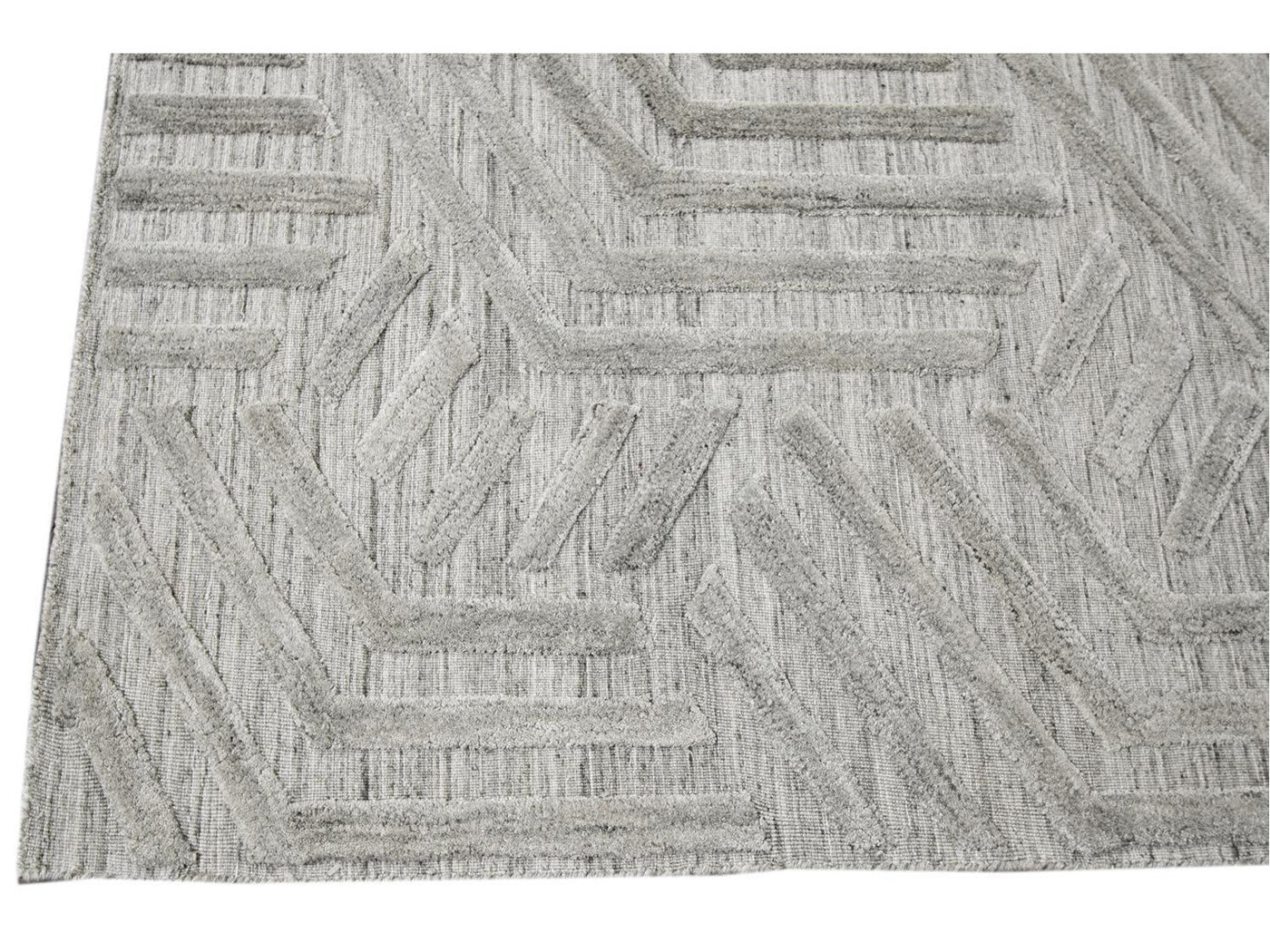 Modern Gray Indian Transitional Flat-Weave Wool Rug  9 X 12