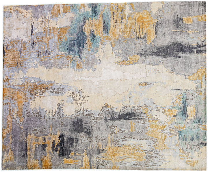 Modern Wool and Silk Rug 8 X 10