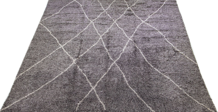 Modern Moroccan Wool Rug 12 X 15