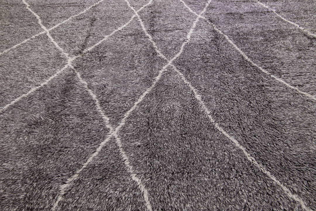 Modern Moroccan Wool Rug 12 X 15