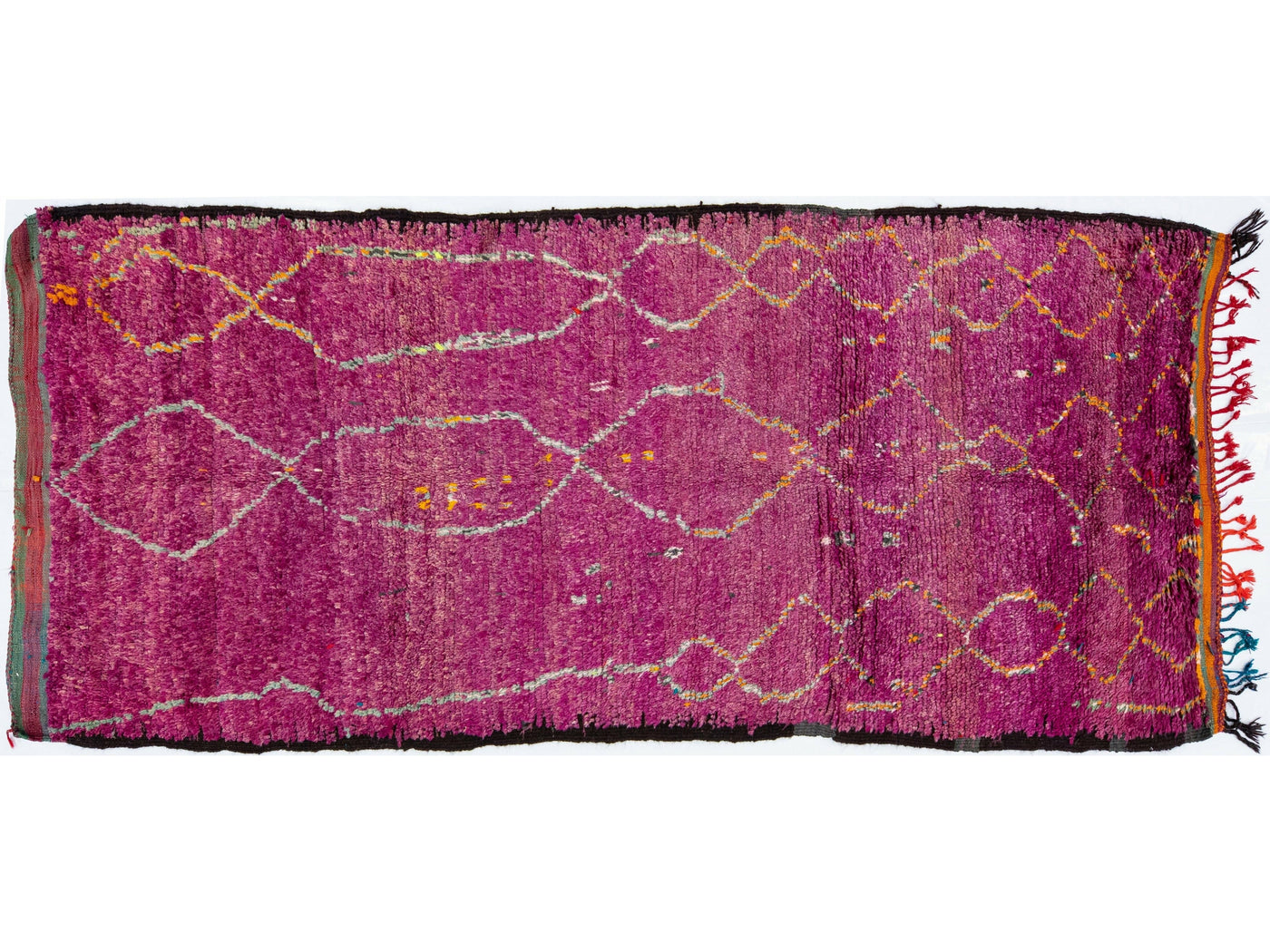 Purple Vintage Moroccan Handmade Tribal Wool Rug