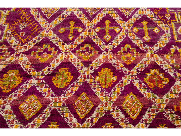 Vintage Tribal Moroccan Wool Rug 5 X 9