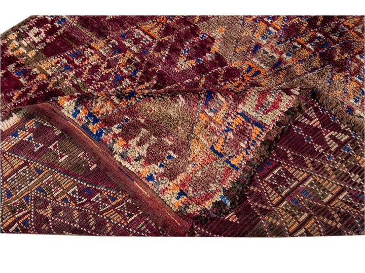 Vintage Purple Geometric Moroccan Rug 6 X 11
