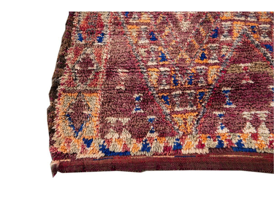 Vintage Purple Geometric Moroccan Rug 6 X 11
