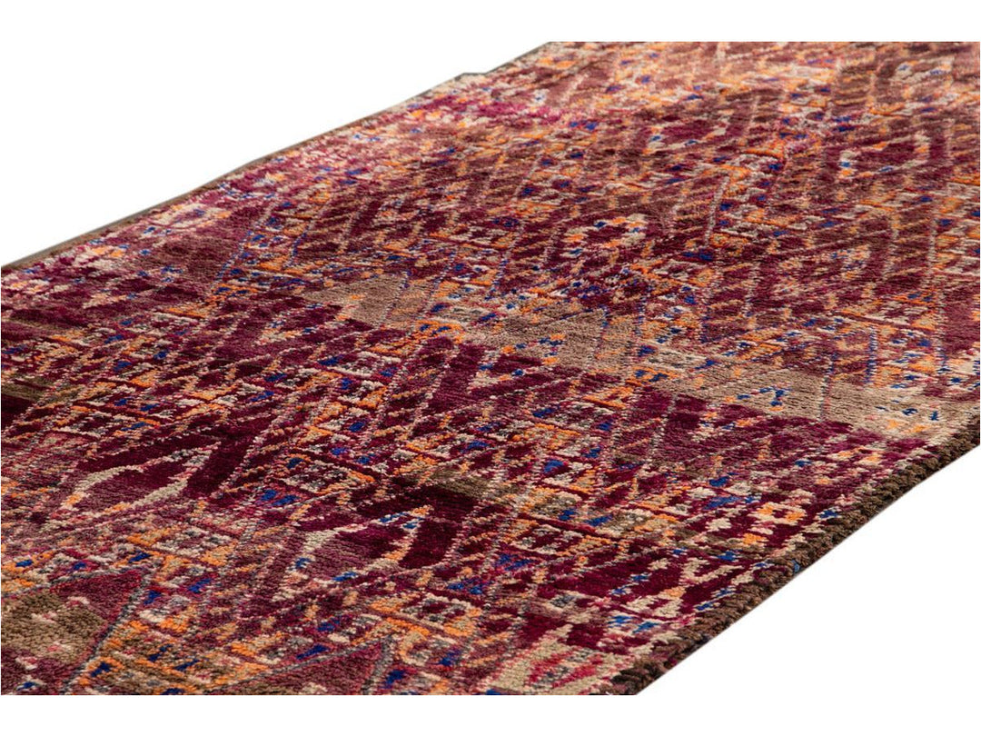 Vintage Purple Geometric Moroccan Rug 6 X 11