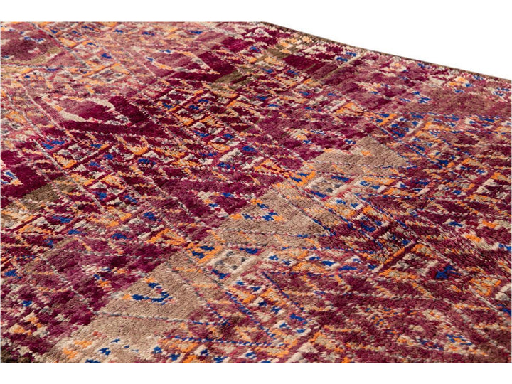 Vintage Purple Geometric Moroccan Rug 6 X 11