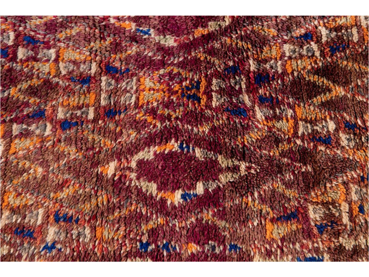 Vintage Purple Geometric Moroccan Rug 6 X 11