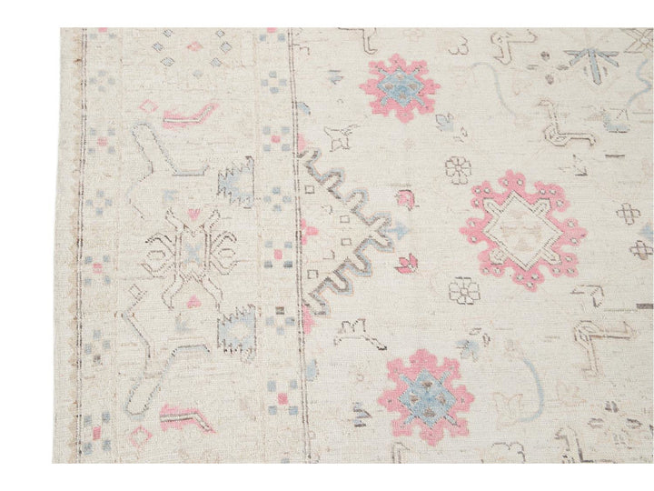 Modern Afghan Khotan Wool Rug 9 X 13
