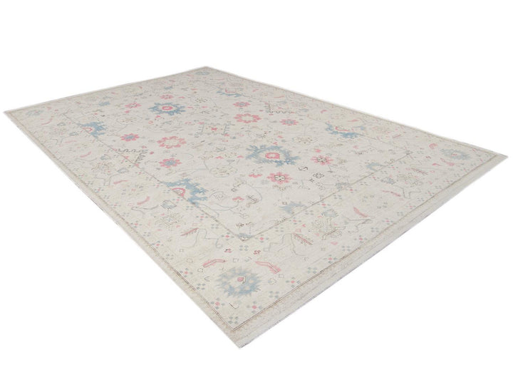 Modern Afghan Khotan Wool Rug 9 X 13