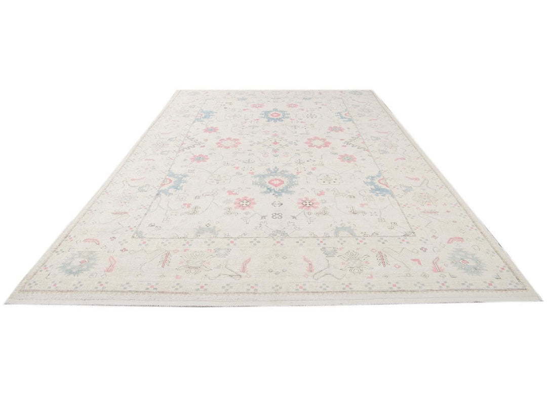 Modern Afghan Khotan Wool Rug 9 X 13