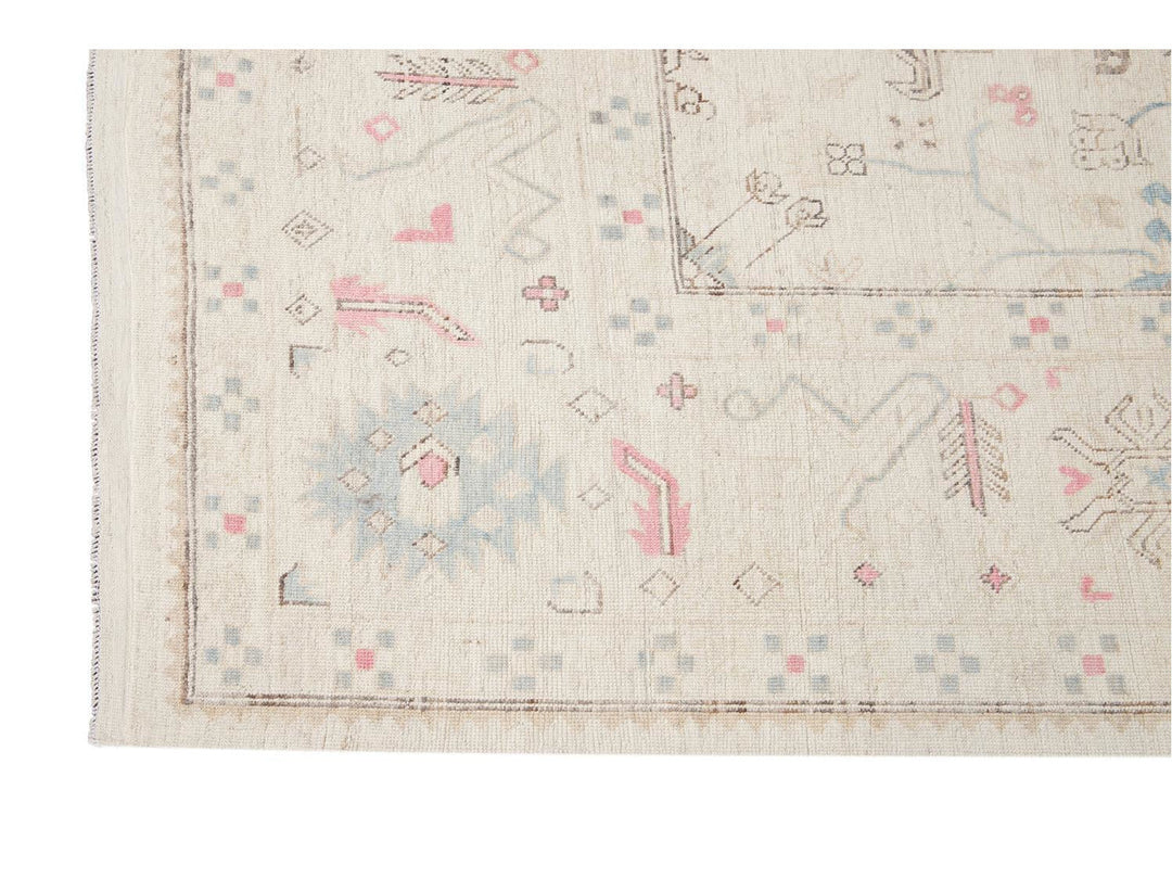 Modern Afghan Khotan Wool Rug 9 X 13