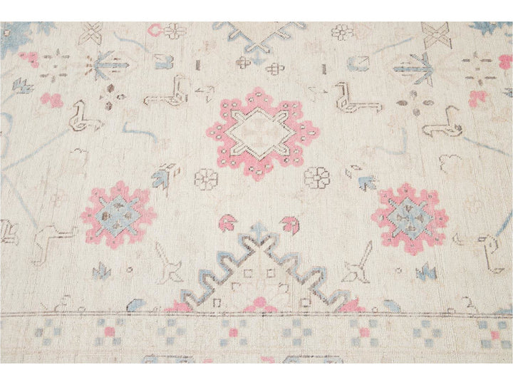 Modern Afghan Khotan Wool Rug 9 X 13
