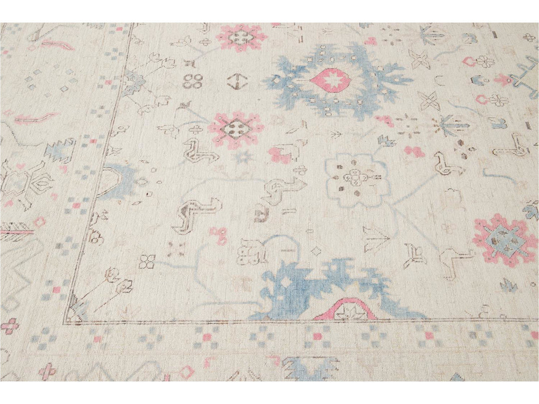 Modern Afghan Khotan Wool Rug 9 X 13