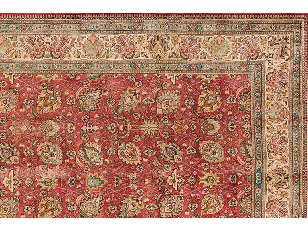 Mid 20th Century Vintage Persian Tabriz Wool Rug 9 X 16