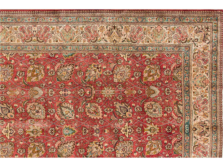 Mid 20th Century Vintage Persian Tabriz Wool Rug 9 X 16