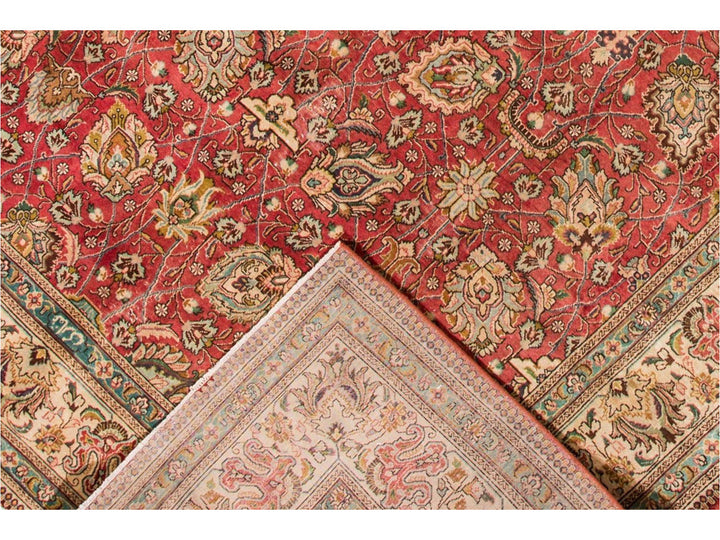 Mid 20th Century Vintage Persian Tabriz Wool Rug 9 X 16