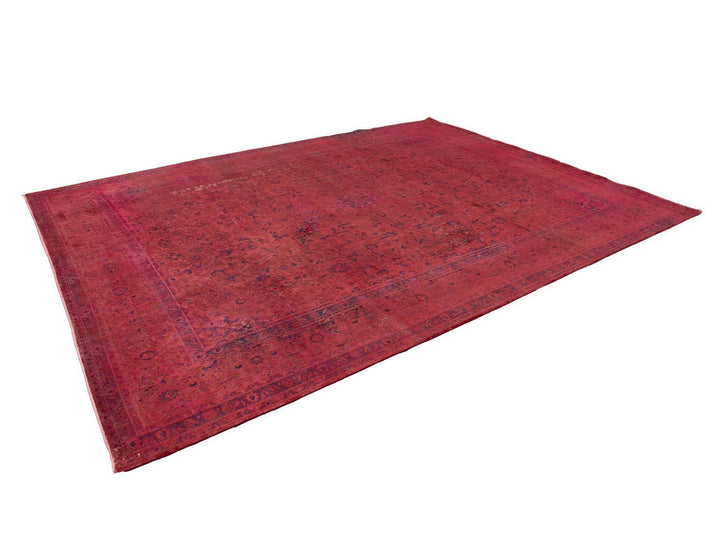 Vintage Pink Distressed Overdyed Rug 10 X 13