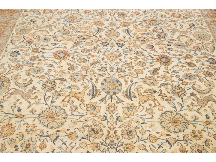 Antique Tabriz Wool Rug 9 X 12