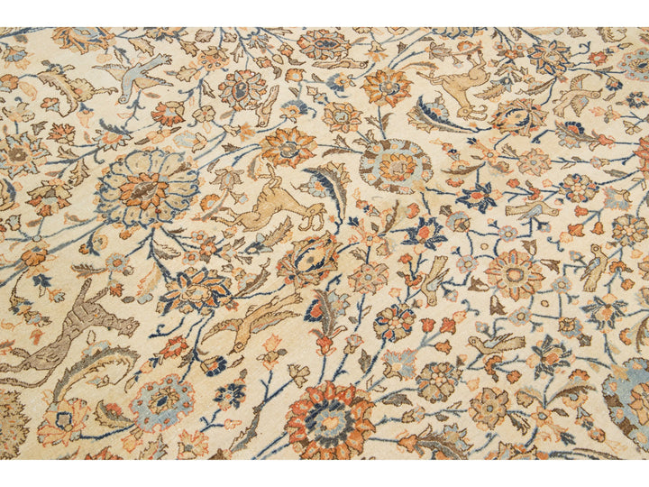 Antique Tabriz Wool Rug 9 X 12