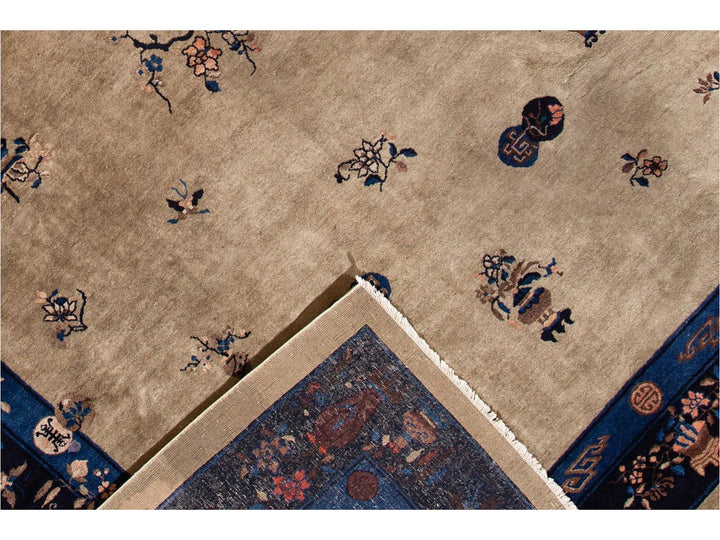 Antique Chinese Art Deco Wool Rug 10 X 14