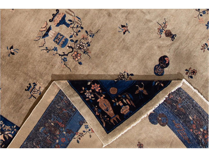 Antique Chinese Art Deco Wool Rug 10 X 14