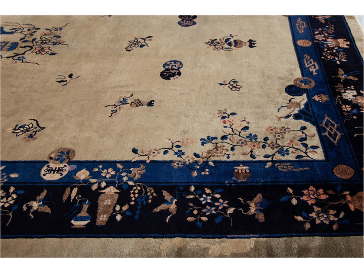 Antique Chinese Art Deco Wool Rug 10 X 14