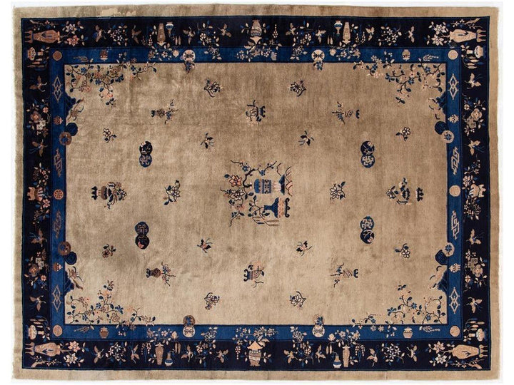 Antique Chinese Art Deco Wool Rug 10 X 14