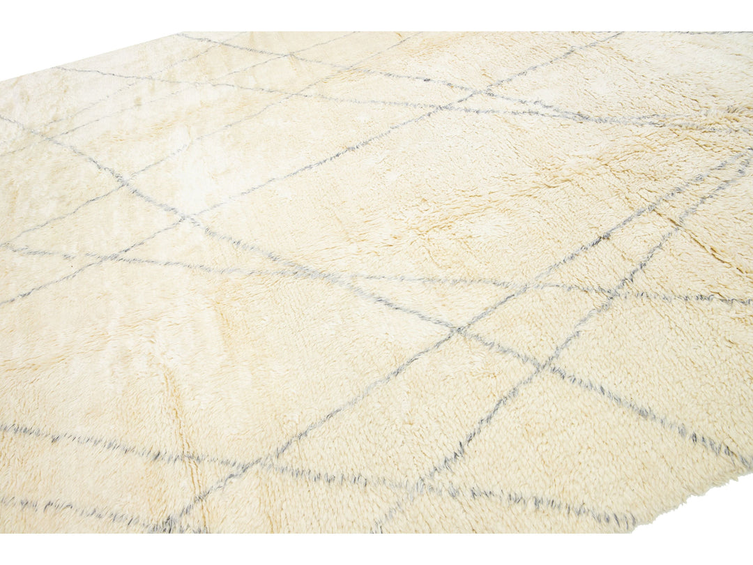 Modern Moroccan Style Wool Rug 12 X 15