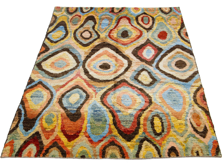 Modern Moroccan Wool Rug 6 X 9