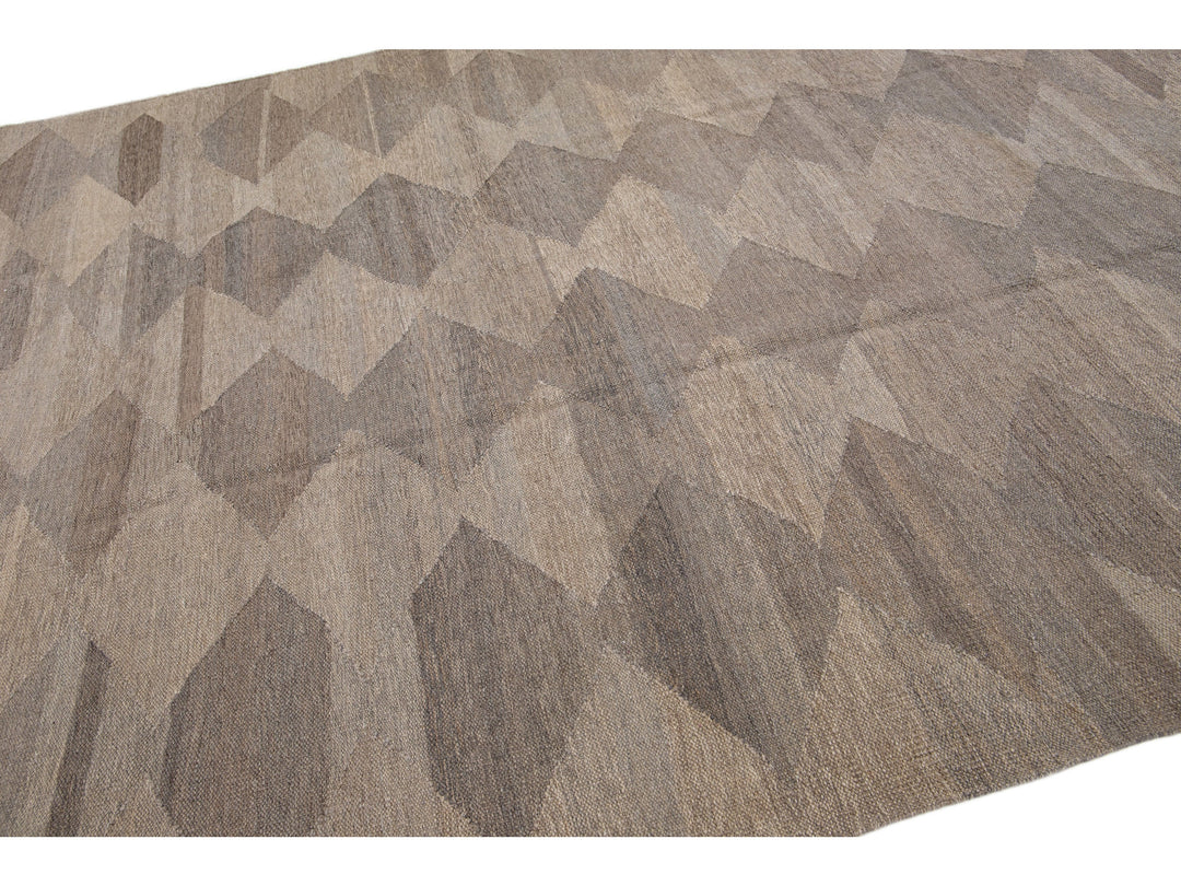 Modern Kilim Wool Rug 9 X 12