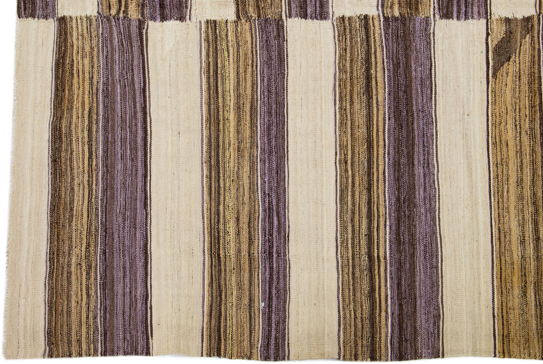 Modern Flatweave Kilim Wool Rug 10 X 14