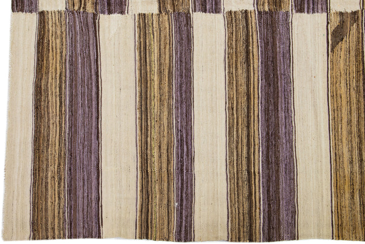 Modern Flatweave Kilim Wool Rug 10 X 14