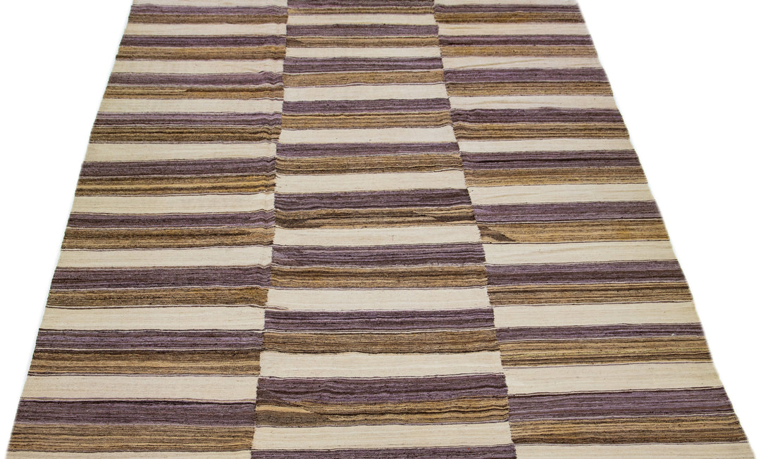 Modern Flatweave Kilim Wool Rug 10 X 14