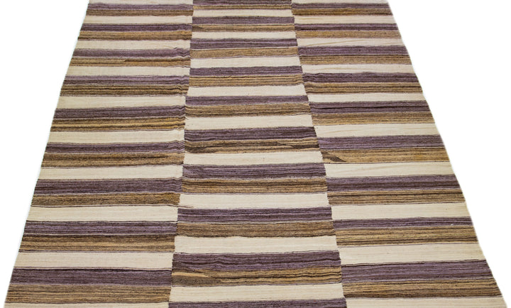 Modern Flatweave Kilim Wool Rug 10 X 14