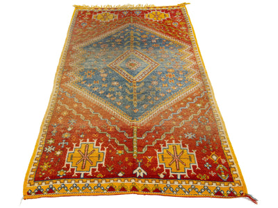 Antique Moroccan Wool Rug 5 X 9