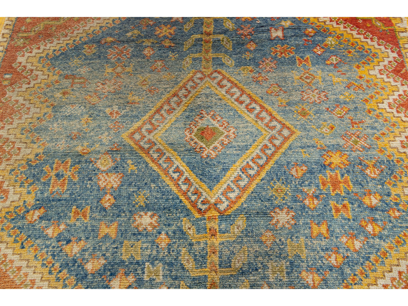 Antique Moroccan Wool Rug 5 X 9