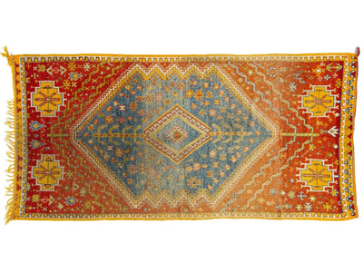 Antique Moroccan Wool Rug 5 X 9