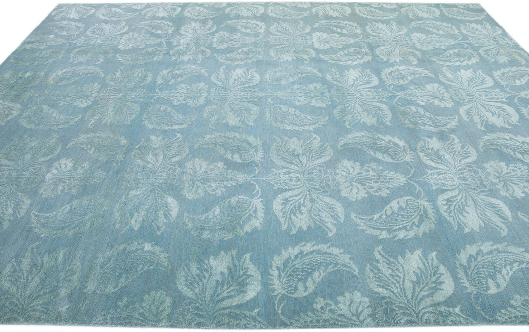 Modern Nepalese Wool and Silk Rug 9 X 12