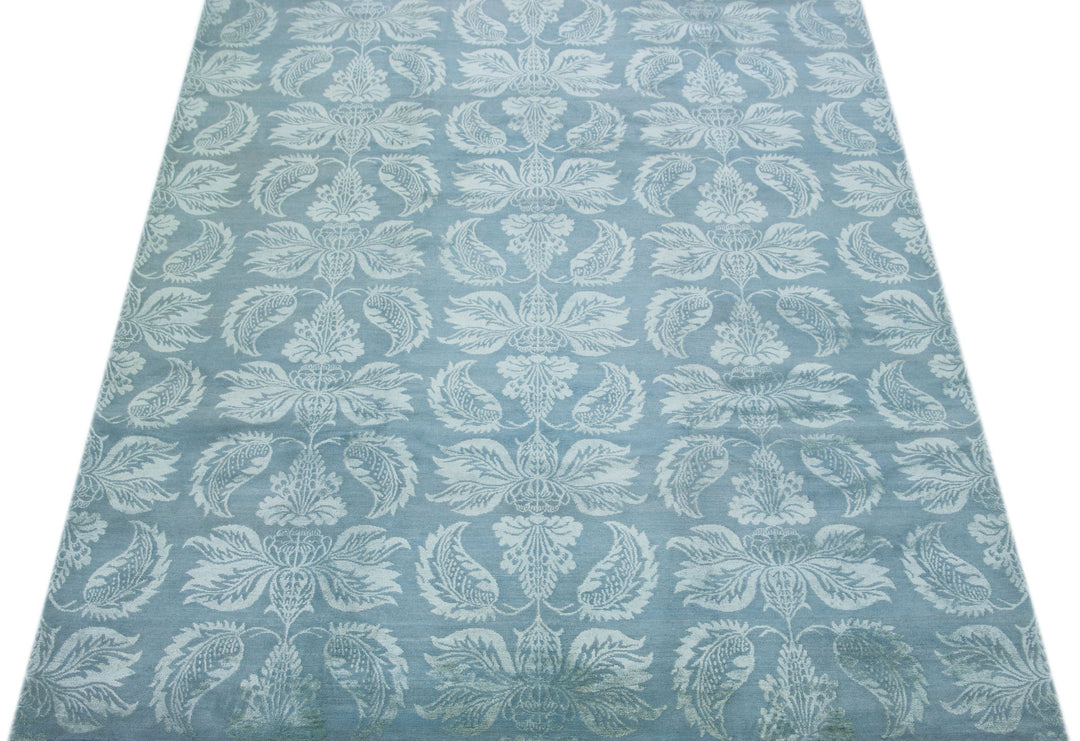 Modern Nepalese Wool and Silk Rug 9 X 12