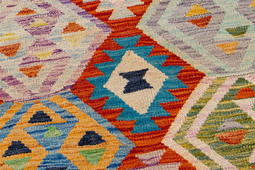 Modern Flatweave Kilim Wool Rug 9 X 11