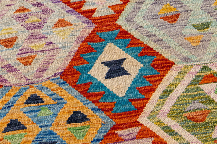 Modern Flatweave Kilim Wool Rug 9 X 11