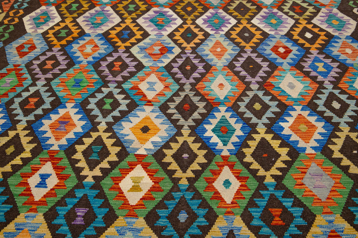 Modern Kilim Flatweave Wool Rug 9 X 11