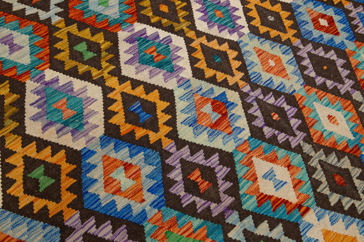 Modern Kilim Flatweave Wool Rug 9 X 11