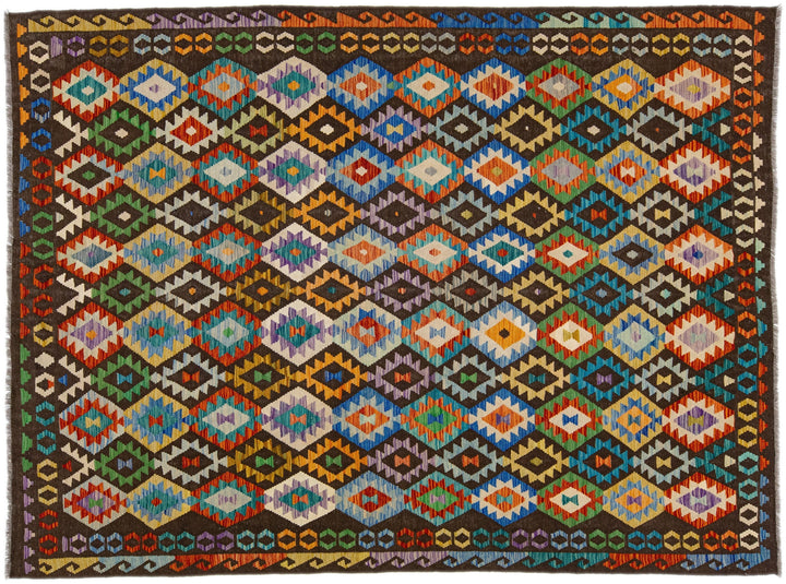 Modern Kilim Flatweave Wool Rug 9 X 11